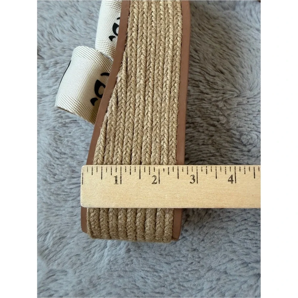 CHLOÉ Woody Logo Platform Slide Sandals Womens EU 39 Ivory‎ Canvas Espadrille